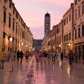 Tourists walking on the famous Placa street at Dubrovnik